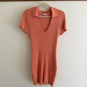 Abercrombie & Fitch Coral Ribbed Knit Top